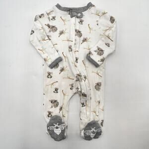 Burt's Bees Baby Kola Bear Organic Gray Newborn Footed Pajamas Sleep Play